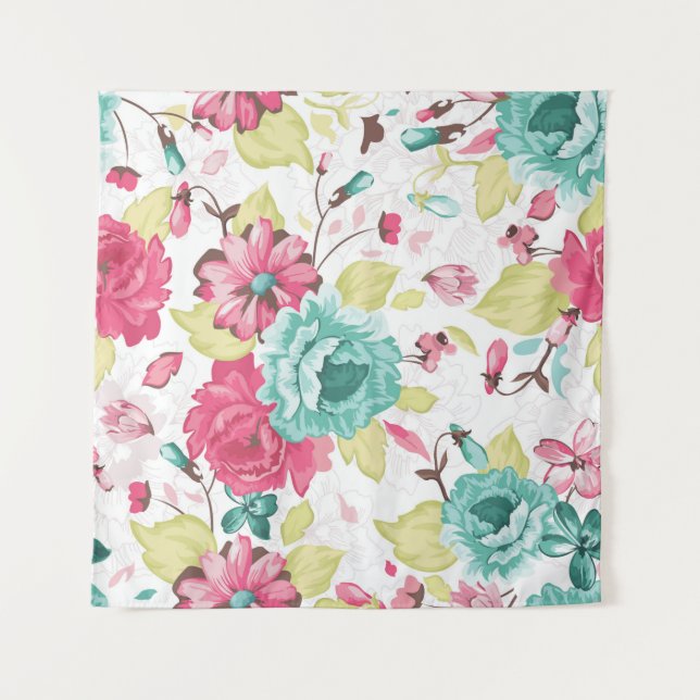 Tapete De Parede Abstract Elegance Seamless pattern with floral bac (Frente)
