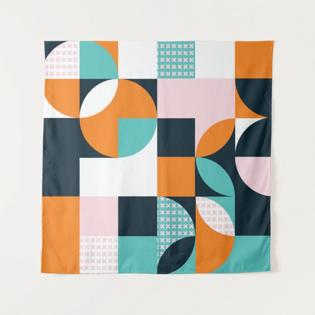 Tapete De Parede Abstract geometric background with squares,triangl (Frente)