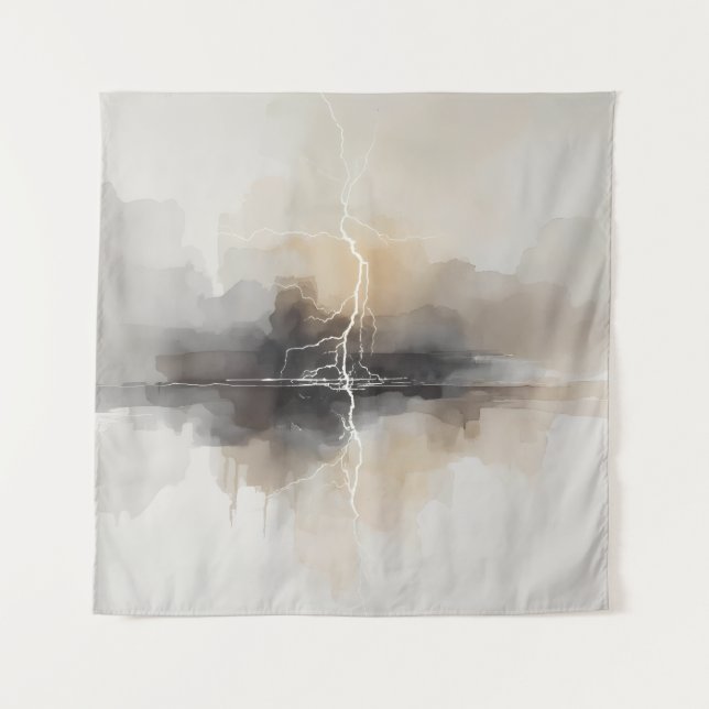 Tapete De Parede Abstract Lightning in Neutrals Print (Frente)