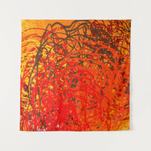 Tapete De Parede Abstract painting on canvas. Hand made art. Colorf