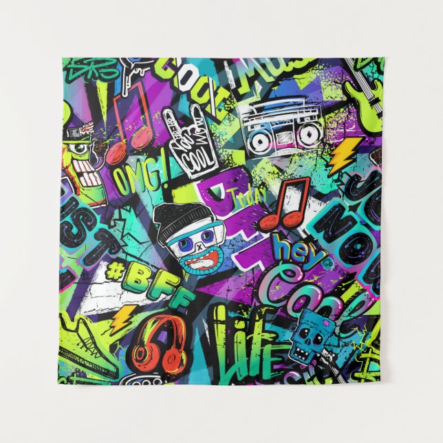 Tapete De Parede Abstract seamless cartoon pattern. Repeated with m (Frente)