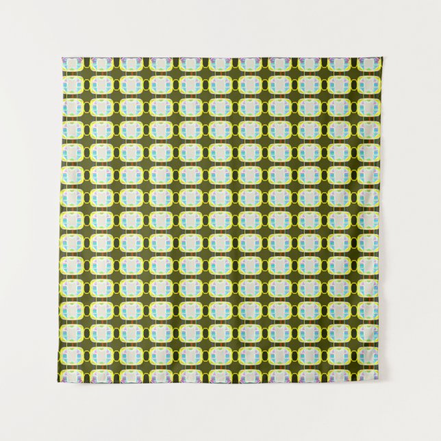 Tapete De Parede abstract texture, colorful gingham pattern, modern (Frente)