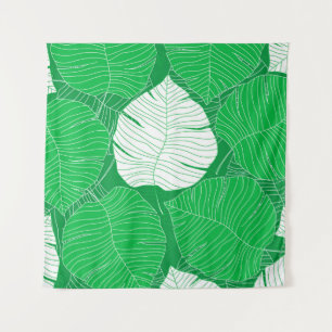 Tapete De Parede Abstract tropical leaf painting design