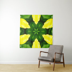 TAPETE DE PAREDE ABSTRACT YELLOW AND GREEN DRAWING. SAMER BRASIL. 3