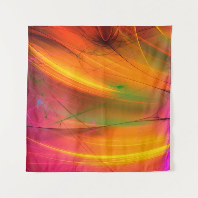 Tapete De Parede abstrato amarelo de fundo fractal 3d renderização3 (Frente)