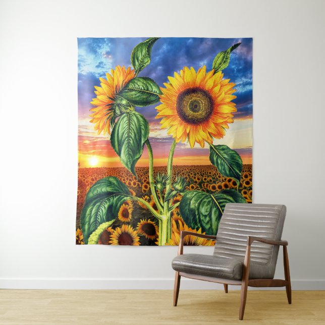 Tapete De Parede Abstrato Art Sunshine Sunflower - Sunset (In Situ)