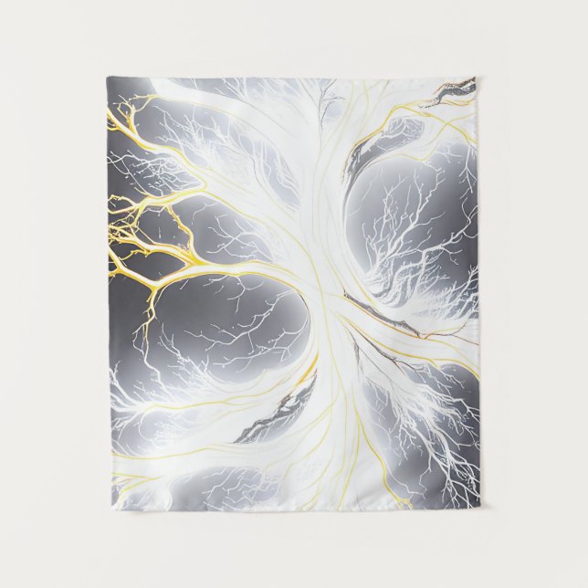 Tapete De Parede Abstrato de árvore energética brilhante (Frente)