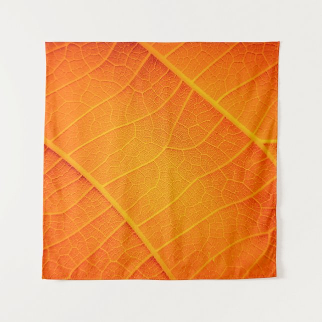 Tapete De Parede Abstrato fechar um texto em folha laranja e amarel (Frente)