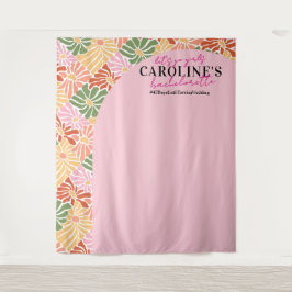 Tapete De Parede Abstrato Floral cor-de-rosa-pêssego