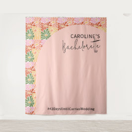 Tapete De Parede Abstrato Floral cor-de-rosa-pêssego