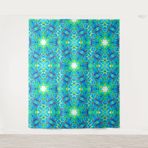 Tapete De Parede Abstrato Geométrica Verde pintada com Aquarela