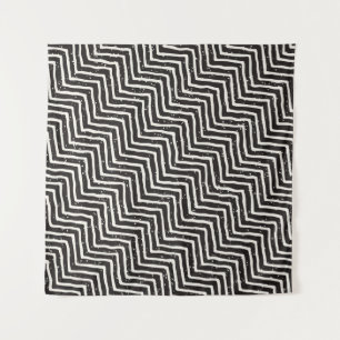 Tapete De Parede Abstrato Geométrico: Padrão Branco Preto