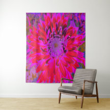 Abstrato Magenta, Purple e Red Dahlia Fllower