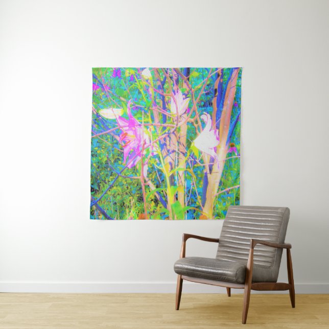 Tapete De Parede Abstrato Oriental Lily no Meu Jardim Rubio (In Situ)