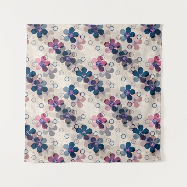 Tapete De Parede Abstrato para crianças flores bonitinhas de desenh (Frente)