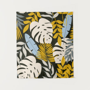 Tapete De Parede Abstrato sem costura com folhas tropicais e