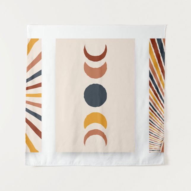 Tapete De Parede Abstrato Sun Moon Boho Posters (Frente)