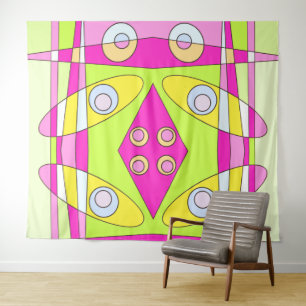 Tapete De Parede Abstrato surfing Bright Green Bublegum verde rosa