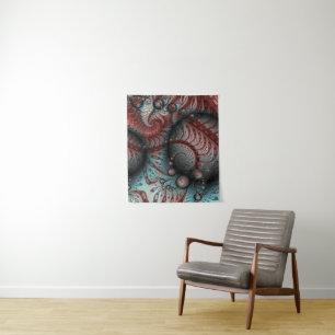 Tapete De Parede Abstrato Vivid Fantasy Fractal Art Brown Blue