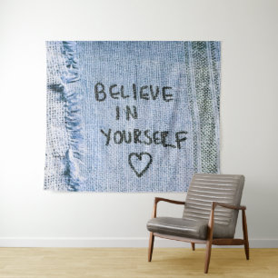 Tapete De Parede Acredite em si mesmo, Motivacional Blue Denim