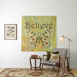Tapete De Parede Acredite na borboleta vintage