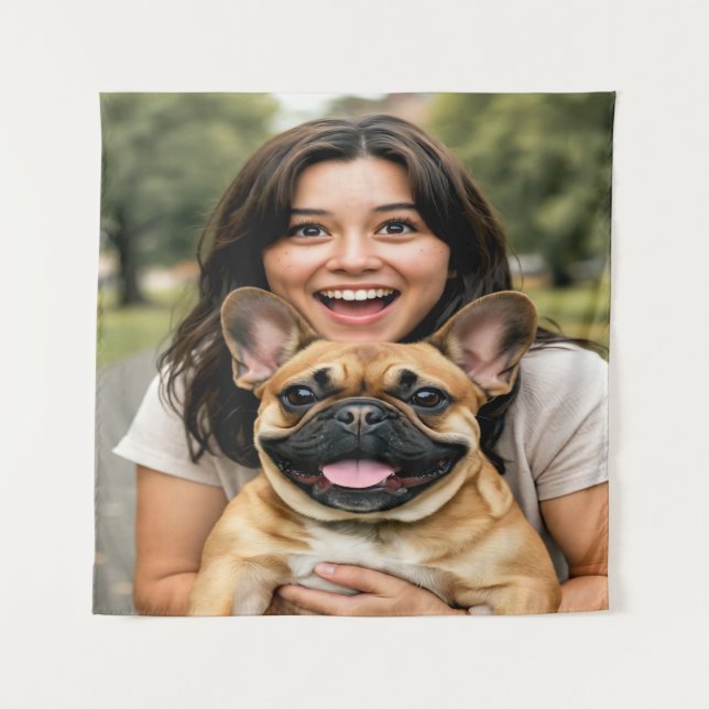 Tapete De Parede Add French Bulldog Photo Personalize (Frente)