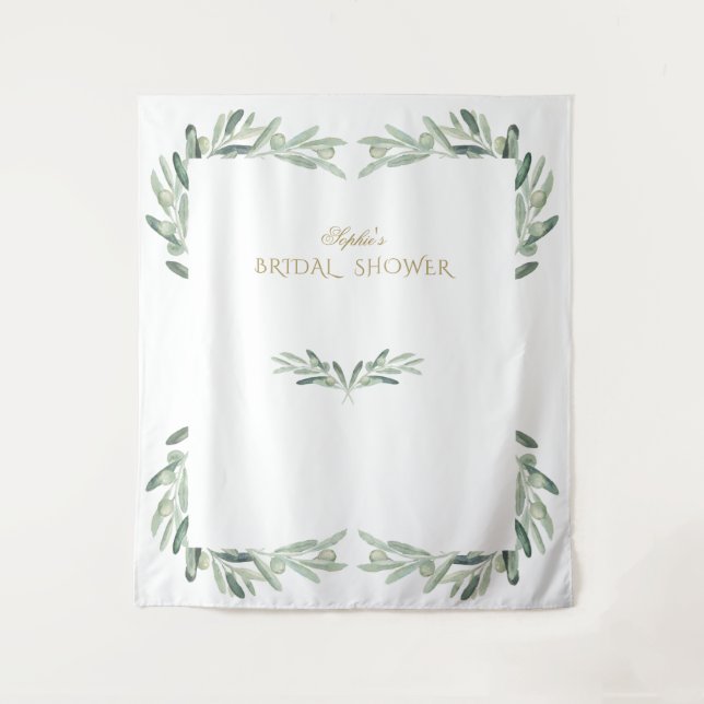 Tapete De Parede Adereço de cabine de fotos de noivado em aquarela  (Frente)