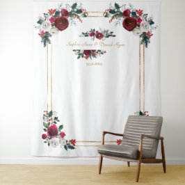 Tapete De Parede Adereço de Foto de Casamento Floral Borgonha de In