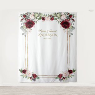 Tapete De Parede Adereço de Foto de Casamento Floral Rosa Bege Borg