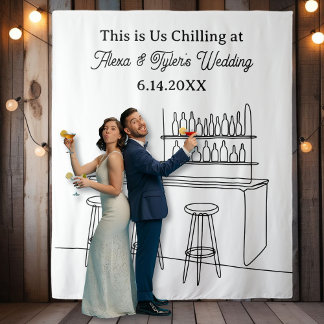 Tapete De Parede Adereço de Foto de Fundo de Casamento Engraçado