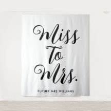 Adesivo de Chuva de Noiva Moderna de Miss para Mrs