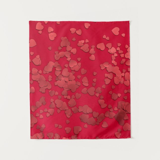 Tapete De Parede Adesivo vermelho de coração digital (Frente)