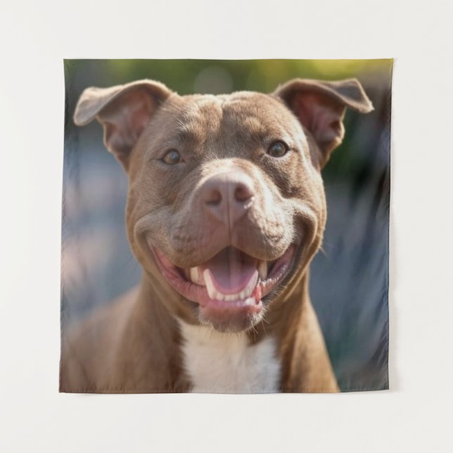 Tapete De Parede Adicionar Foto de Pit Bull Personalizada (Frente)