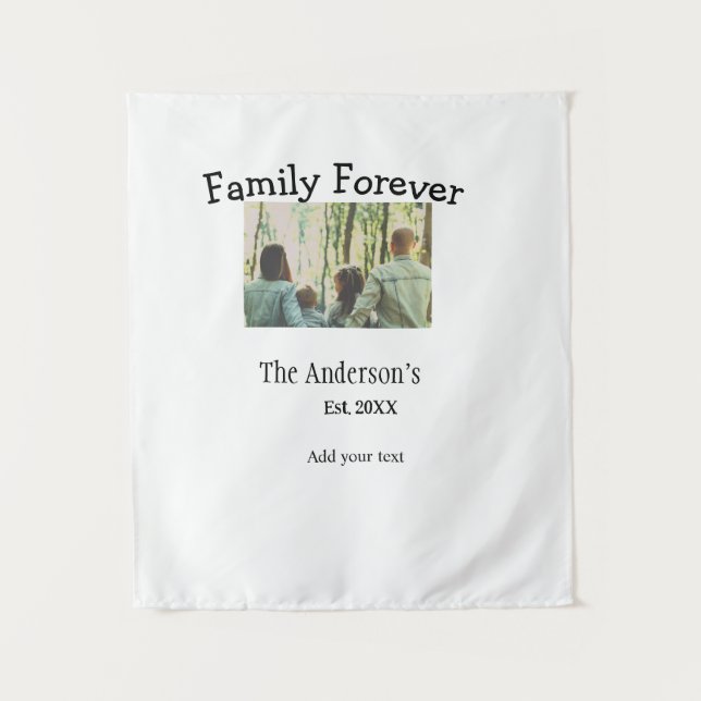 Tapete De Parede Adicionar nome de família foto ano rusticidade fer (Frente)