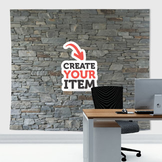 Tapete De Parede Adicione seu logotipo Stone Slates Zoom Backdrop C