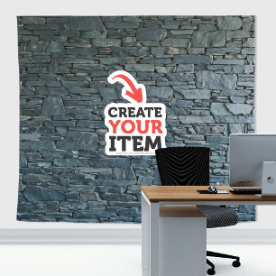 Tapete De Parede Adicione seu logotipo Stone Slates Zoom Fundo Stee