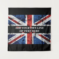Adicione seu texto na Almofada da bandeira inglesa