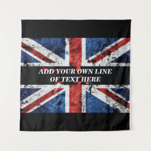 Tapete De Parede Adicione seu texto na Almofada da bandeira inglesa