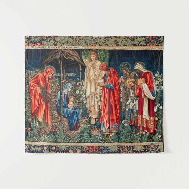 Tapete De Parede ADIORAÇÃO DOS MAGOS Morris,Burne-Jones Natal (Frente (Horizontal))