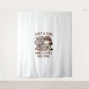 Tapete De Parede Adorável Bebê Hippo Apenas Uma Menina Que Ama Moo 