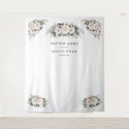 Tapete De Parede Adorno de foto de casamento Rose Gold Floral Beijo