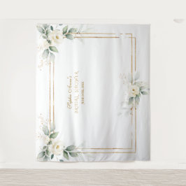 Tapete De Parede Adorno de Foto de Flores Brancas de Verdura para C