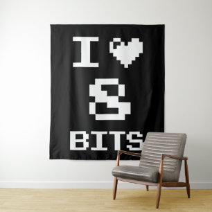 Tapete De Parede Adoro 8 bits, design de geek de jogador