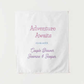 Tapete De Parede adventure awaits couple shower name date pink blue