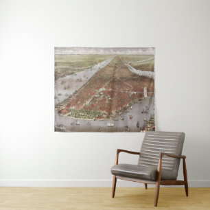 Tapete De Parede Aerial City View of Manhattan, Nova York, EUA