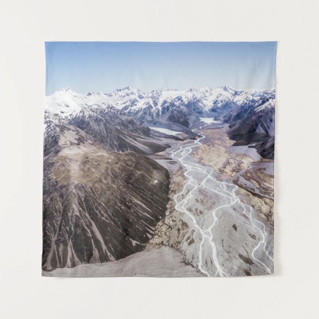 TAPETE DE PAREDE AERIAL VIEW OF MOUNTAIN RANGES (Frente)