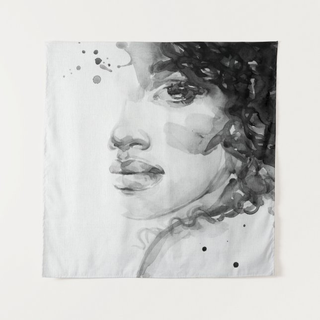 Tapete De Parede african american woman. beauty fashion illustratio (Frente)