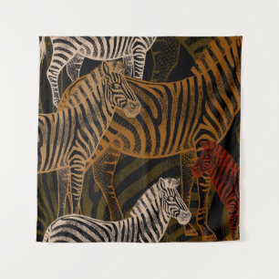 Tapete De Parede Afro Safari: Design Zebra Vintage