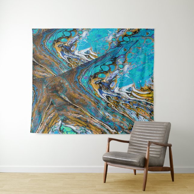 Tapete De Parede Água e pedras abstrato (In Situ (Horizontal))
