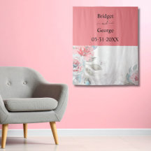 Água-marinha de damasco peônia abstrata rosa casam